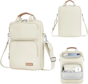 10-13 Inch Tablet Sleeve Bag, Ipad Bag for 13 In/11 in New iPad Pro M4 & 13 in Air M2 2024,iPad Pro 12.9 M2&M1,Ipad 10.9,Galaxy Tab S8 /S9  12.4,with Removable Shoulder Strap (Beige)