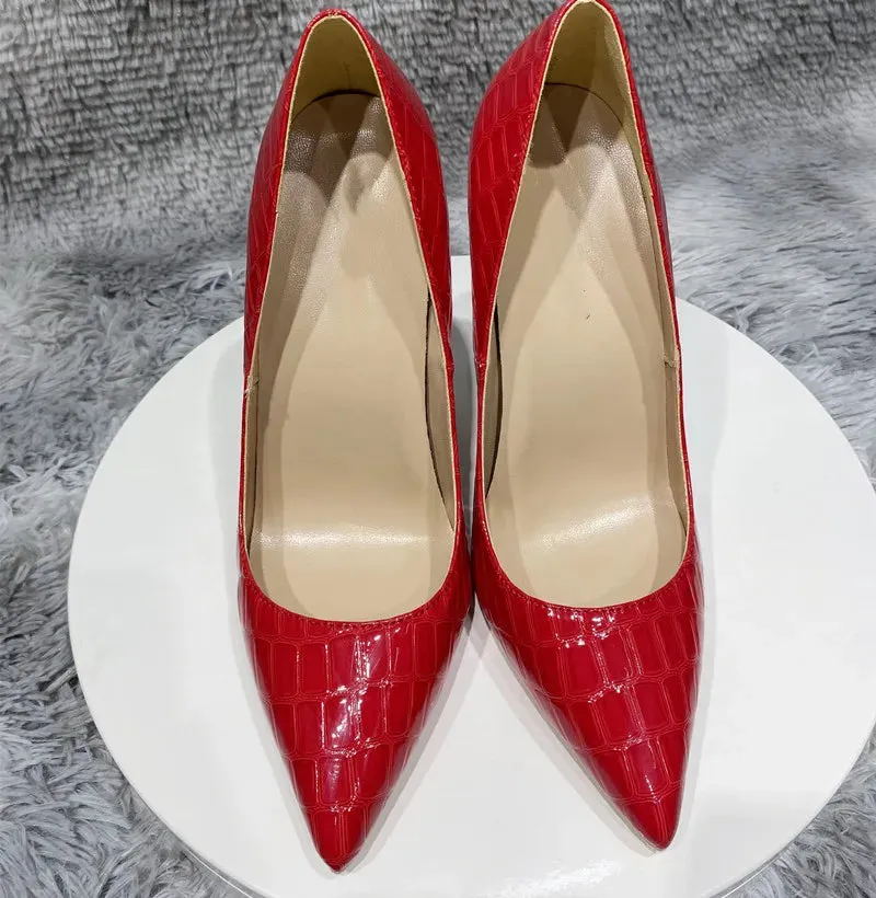 12cm Fashion women's party shoes Red stone high heels
