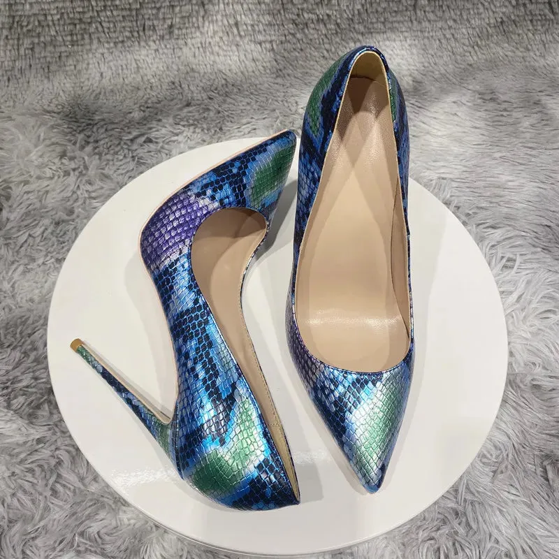 12cm Sexy fashion women's snake ultra high heels