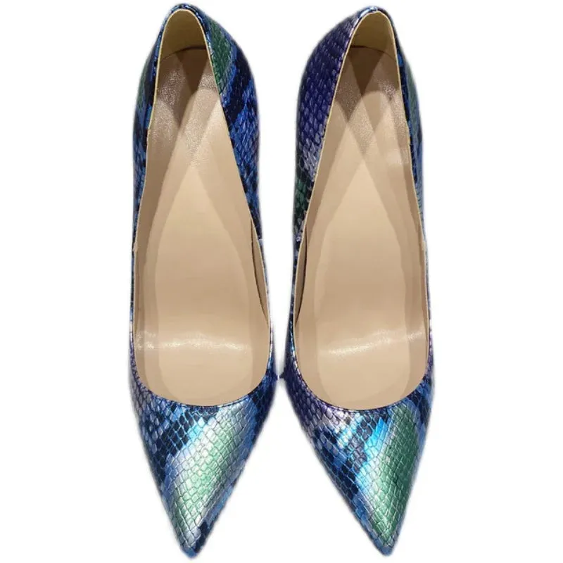12cm Sexy fashion women's snake ultra high heels