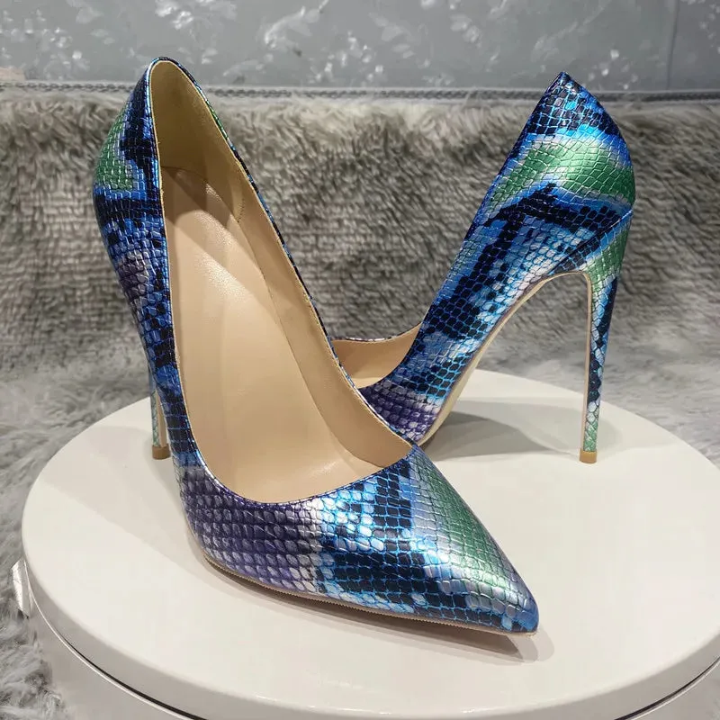 12cm Sexy fashion women's snake ultra high heels