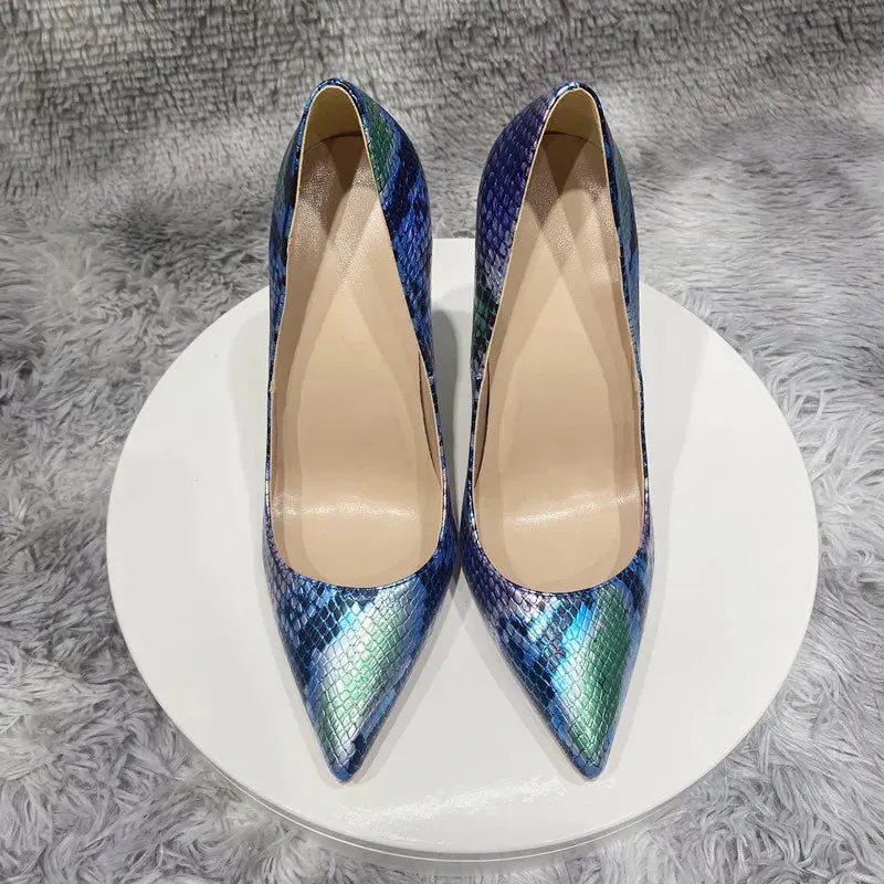 12cm Sexy fashion women's snake ultra high heels