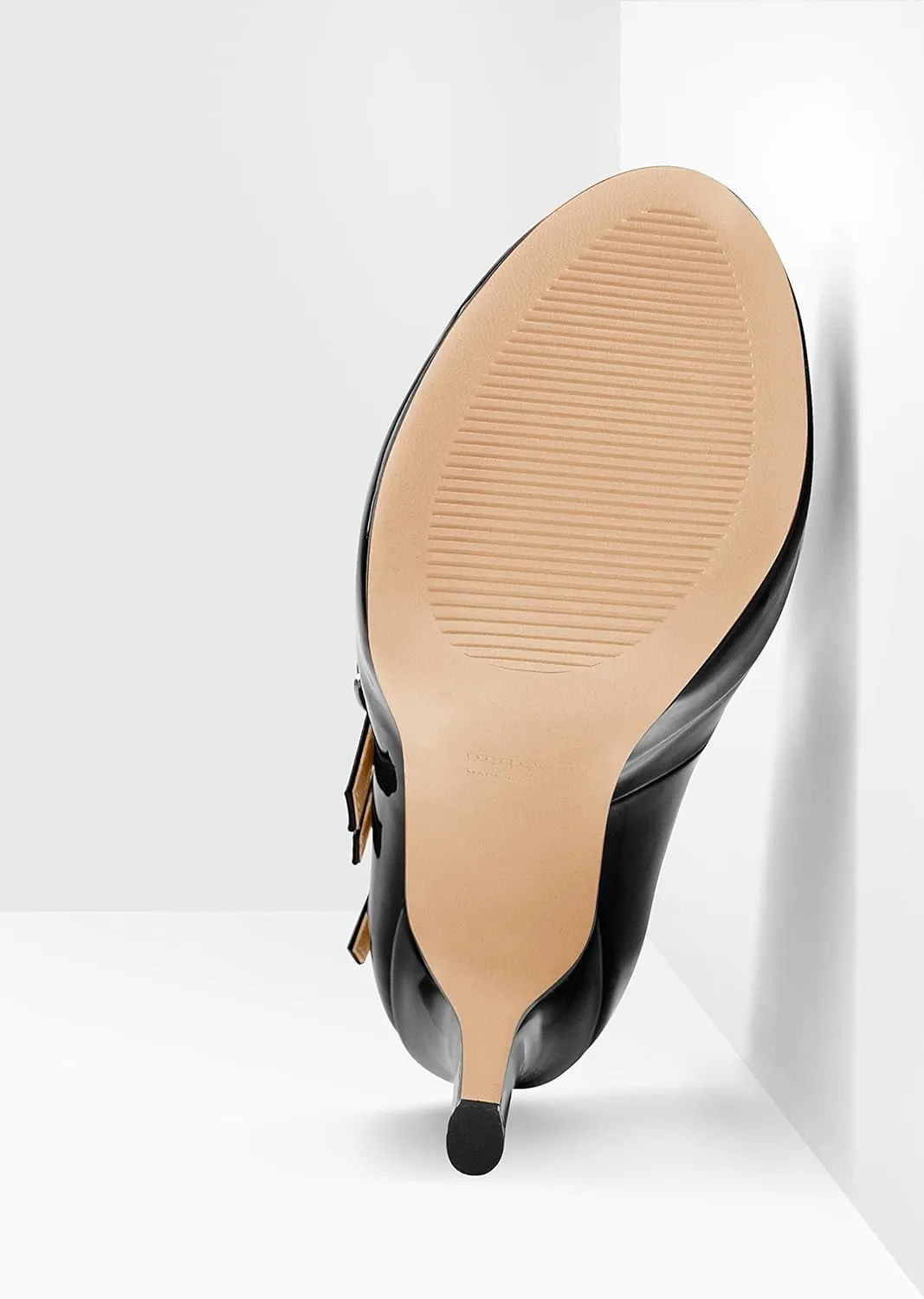 15cm Platform Round Toe Patent High Heel Stiletto Ankle Strap Pumps