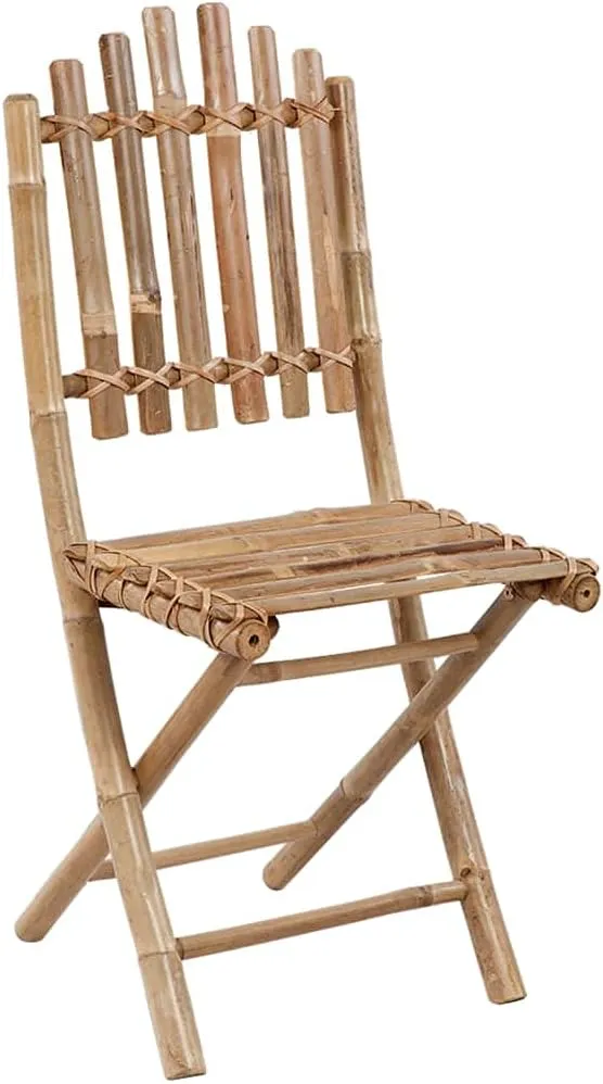 2-Pack Bamboo Folding Patio Chairs with Cushions Outdoor Furniture Set, Black Weather-Resistant Lounge Chairs for Garden Poolside Dining