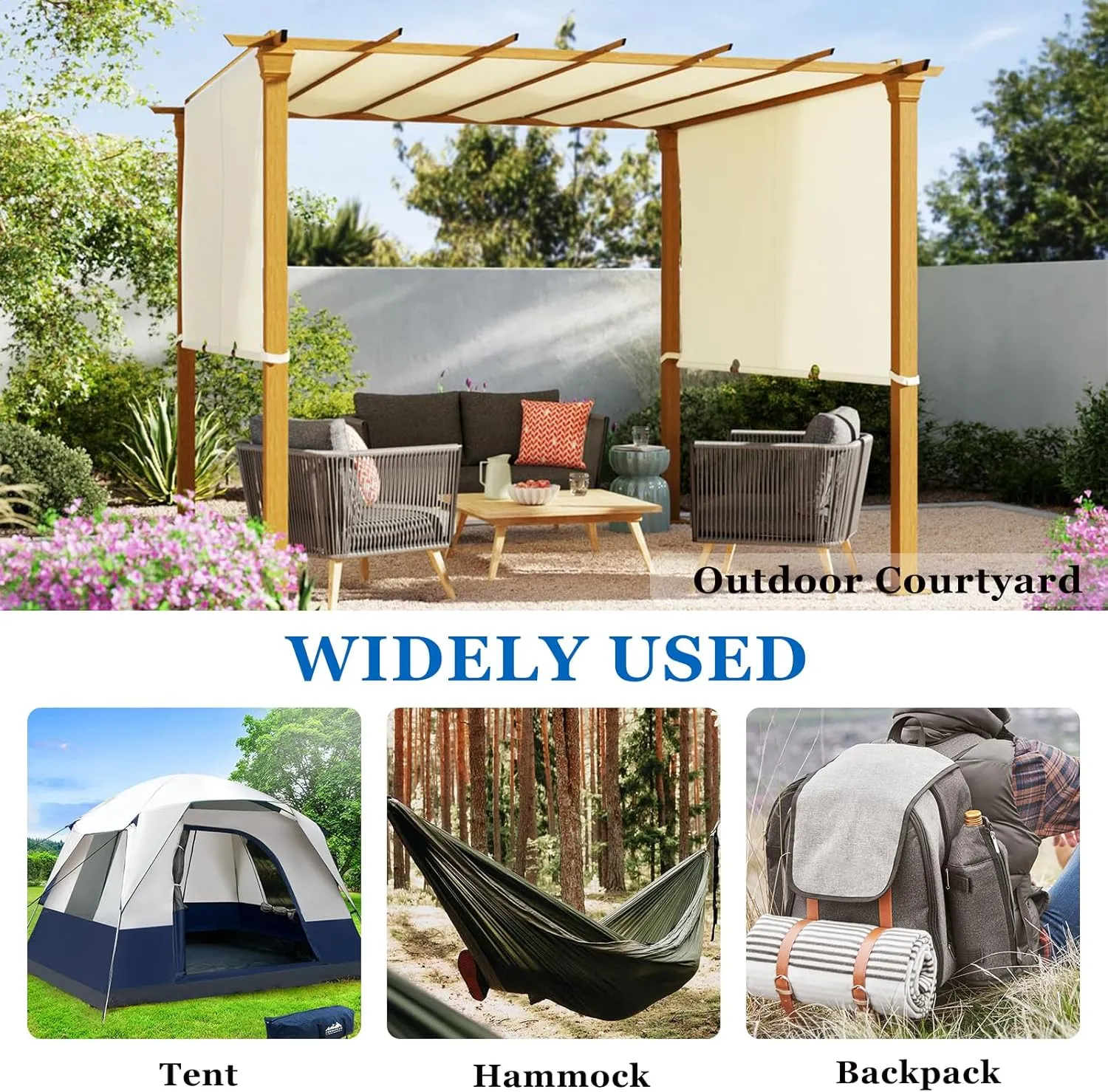 840D Waterproof Canvas Fabric with PU Backing Anti UV Marine Canvas Material Outdoor Oxford Material for Tents,Boats,Camping (Black, 72inchx60inch)