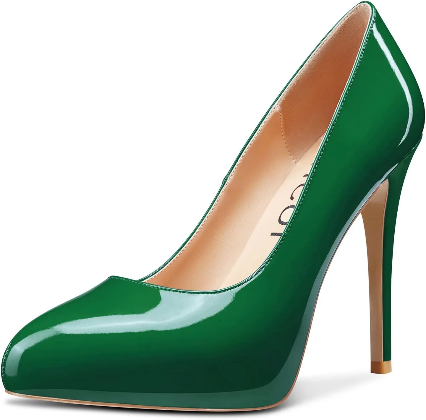 Aachcol Women Stiletto Pumps Hidden Platform Close Round Toe High Heel Slip-on Office Wedding Party Dress Shoes 5 Inch
