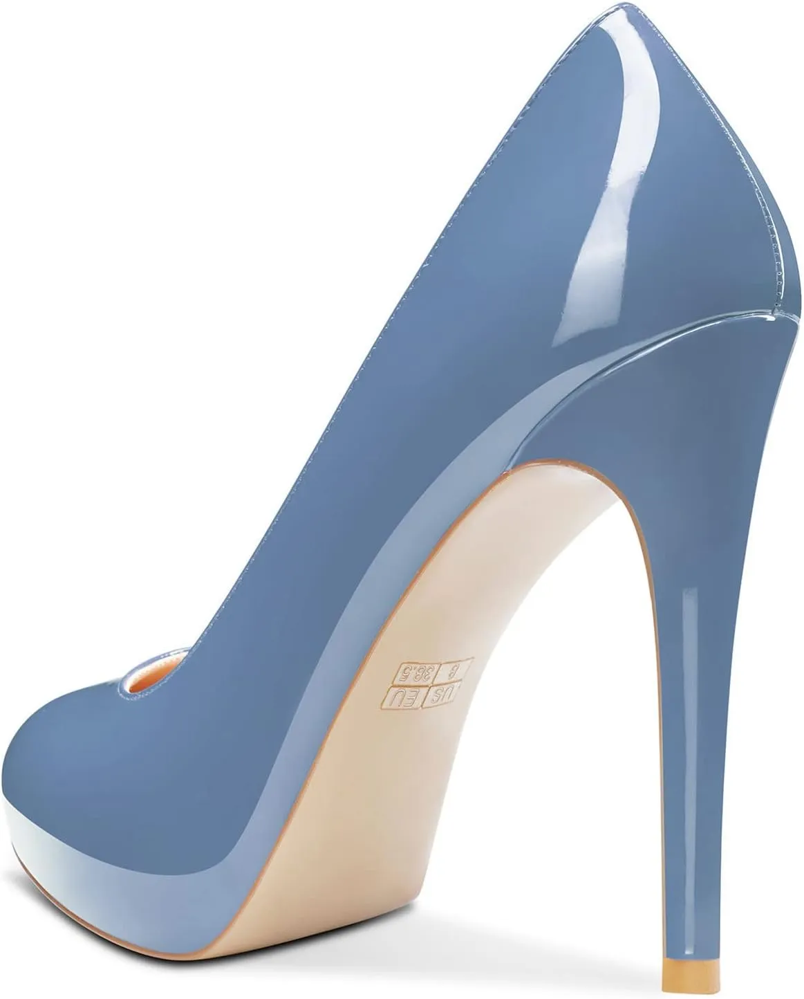 Aachcol Women Stiletto Pumps Hidden Platform Close Round Toe High Heel Slip-on Office Wedding Party Dress Shoes 5 Inch