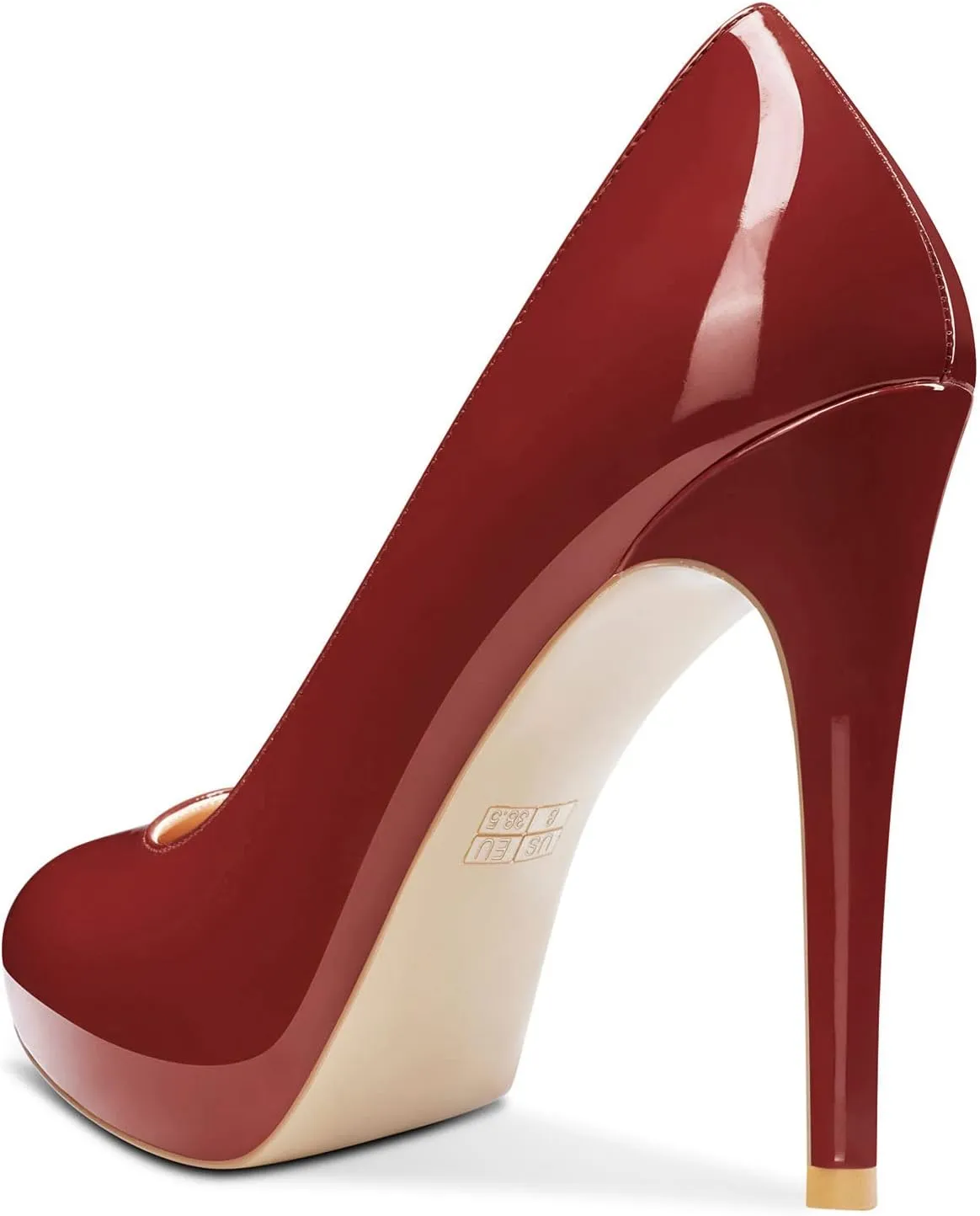 Aachcol Women Stiletto Pumps Hidden Platform Close Round Toe High Heel Slip-on Office Wedding Party Dress Shoes 5 Inch
