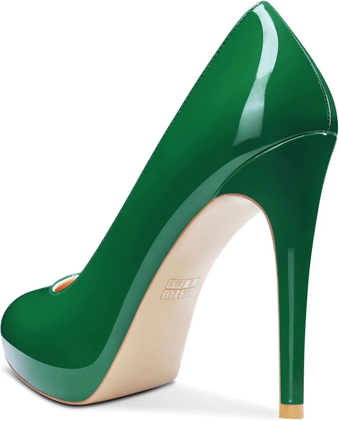 Aachcol Women Stiletto Pumps Hidden Platform Close Round Toe High Heel Slip-on Office Wedding Party Dress Shoes 5 Inch