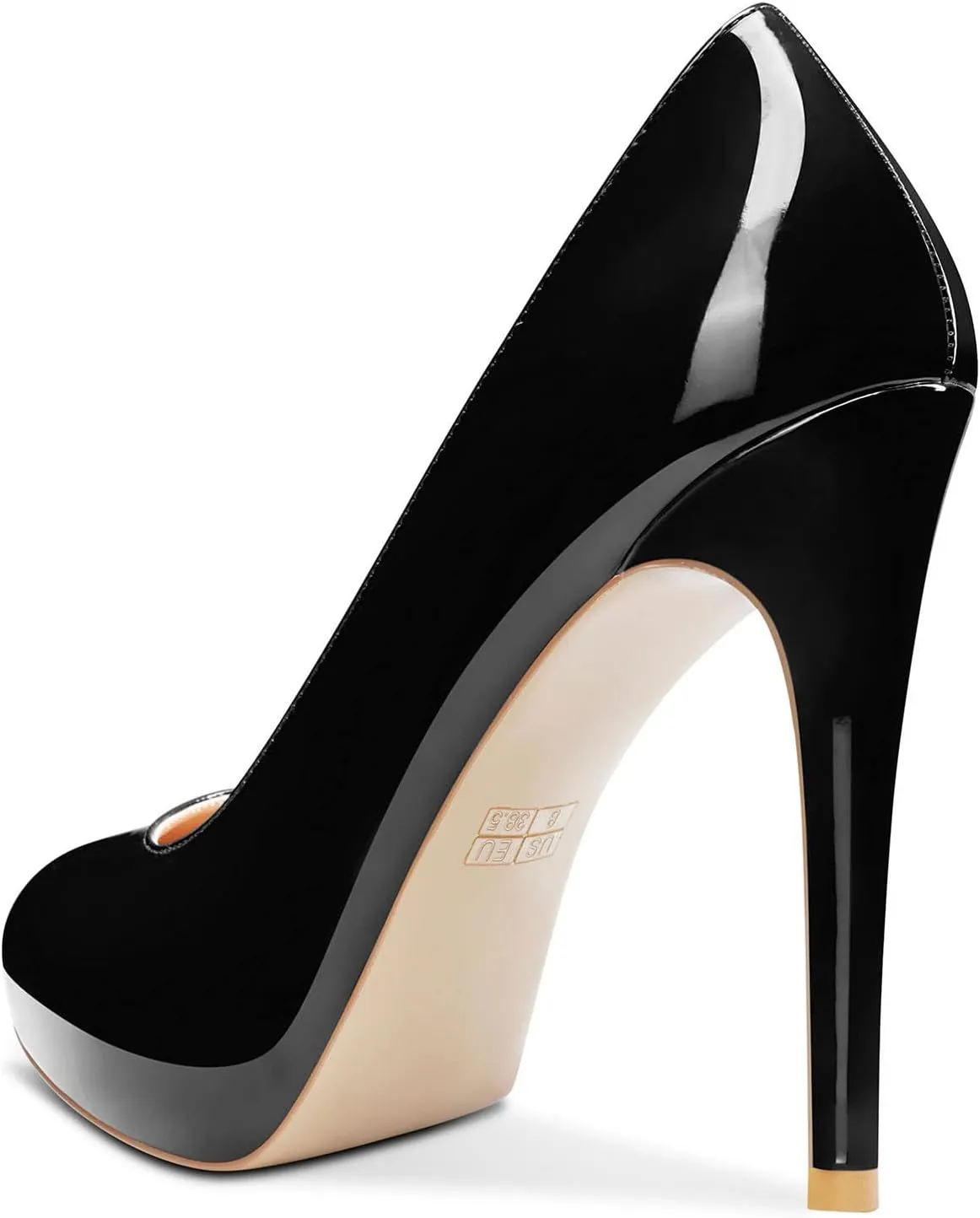 Aachcol Women Stiletto Pumps Hidden Platform Close Round Toe High Heel Slip-on Office Wedding Party Dress Shoes 5 Inch