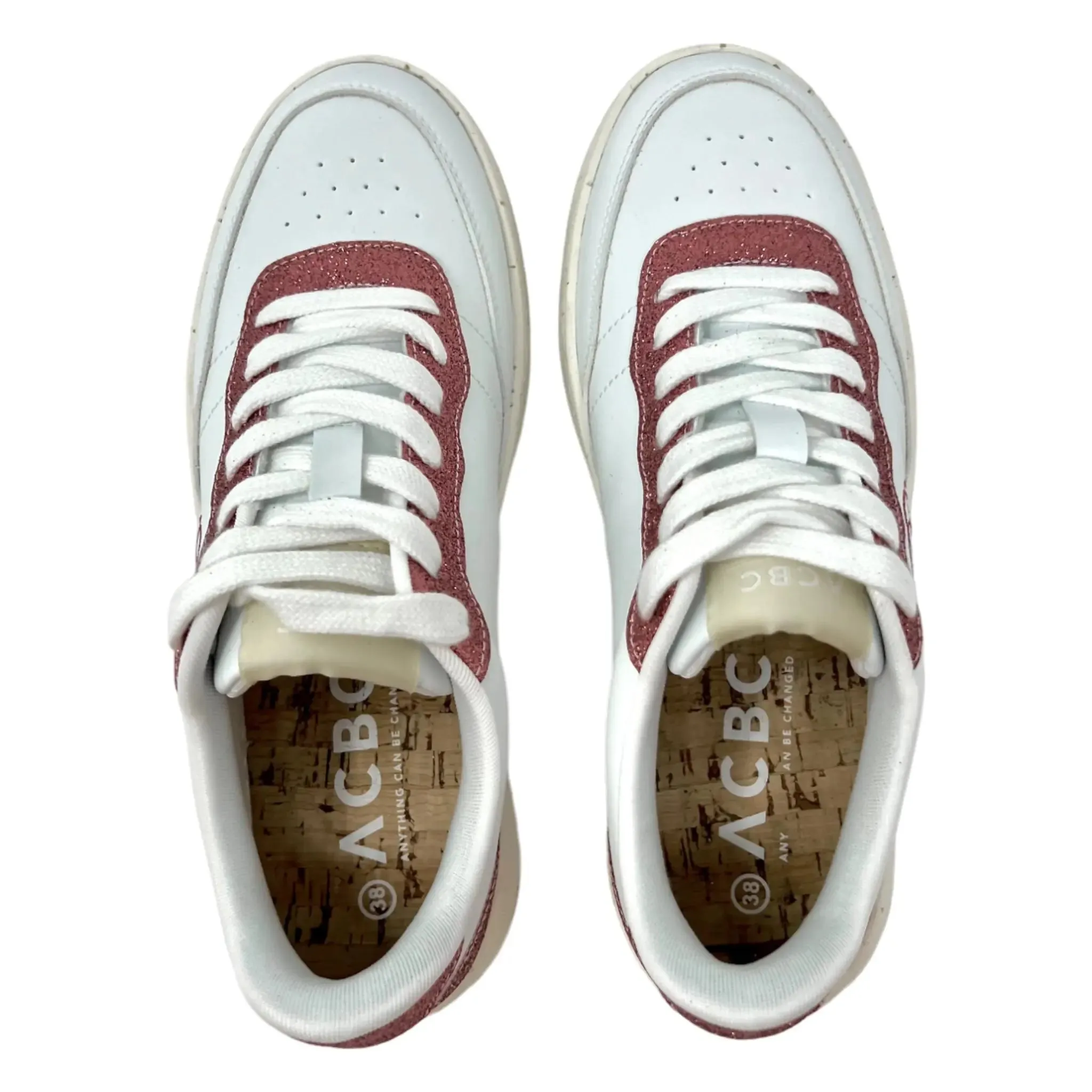 ACBC, Sneaker, Evergreen Woman, weiß mit rosa Glitter