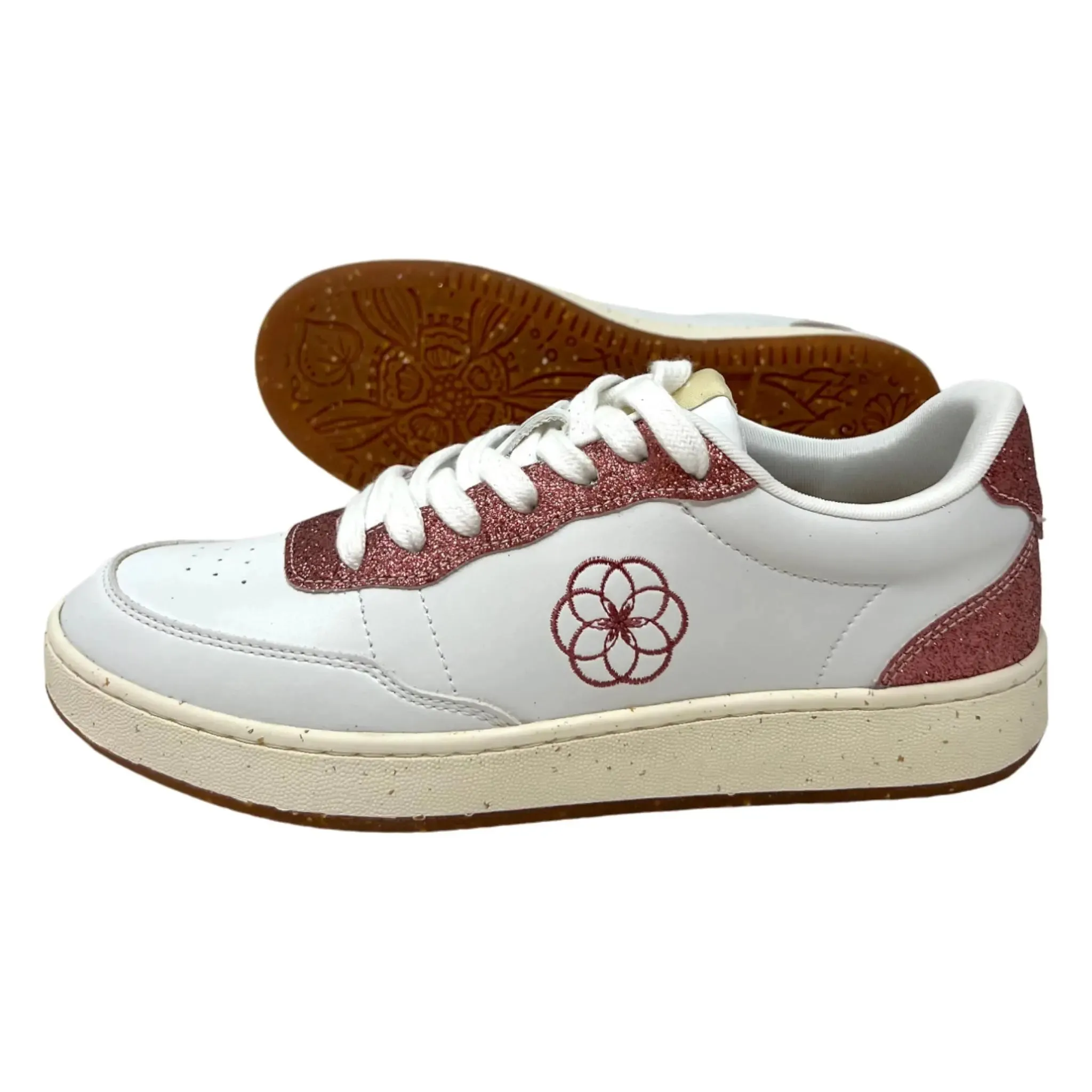 ACBC, Sneaker, Evergreen Woman, weiß mit rosa Glitter