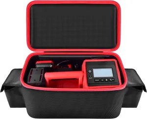 Air Compressor Bag Compatible with Milwaukee M18 Inflator 2848-20/2771-20, Air Pump Carrying Box for Milwaukee Tools,Storage Holder for 18V 3.0/4.0/5.0/6.0/6.5/7.0/8.0Ah Battery (Case Only)-Black