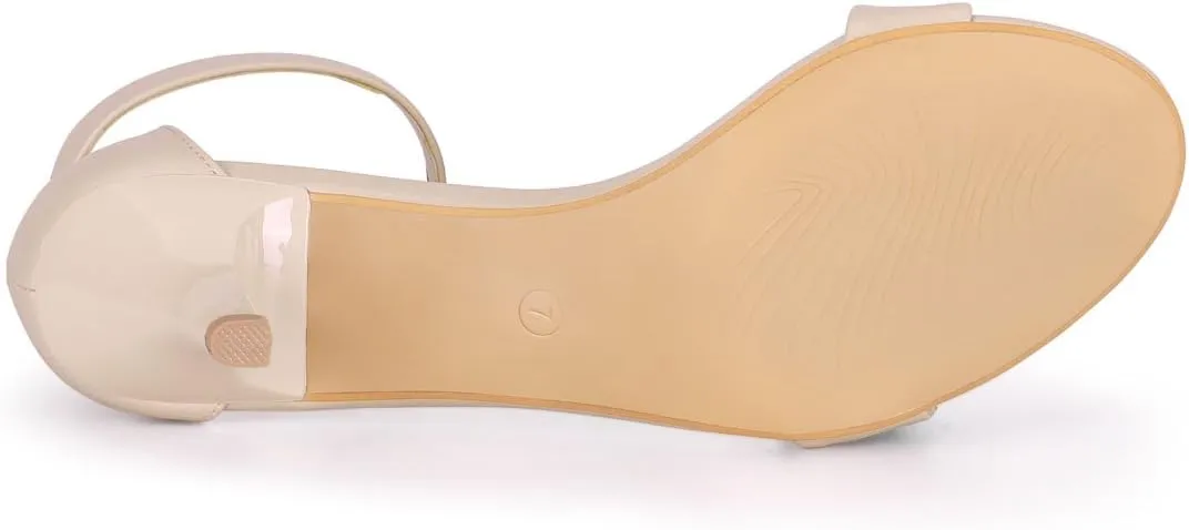 Allegra K Women's Ankle Strap Kitten Heel Sandals