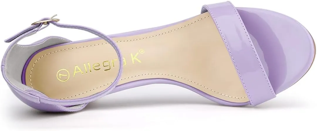 Allegra K Women's Ankle Strap Kitten Heeled Open Toe Stiletto Heels Sandals