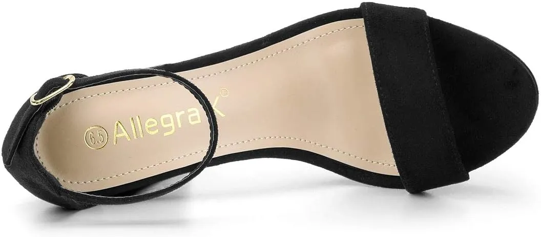 Allegra K Women's Ankle Strap Platform Chunky Heels Sandals