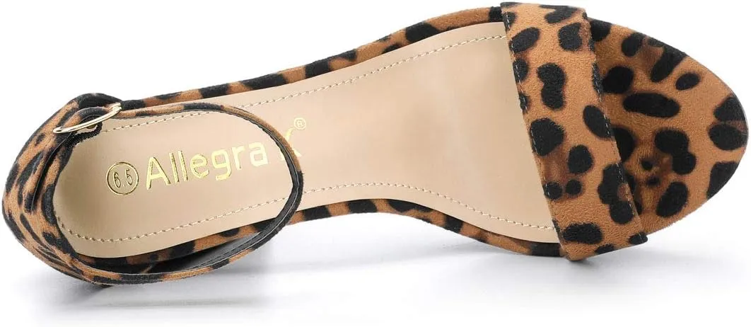 Allegra K Women's Ankle Strap Platform Chunky Heels Sandals