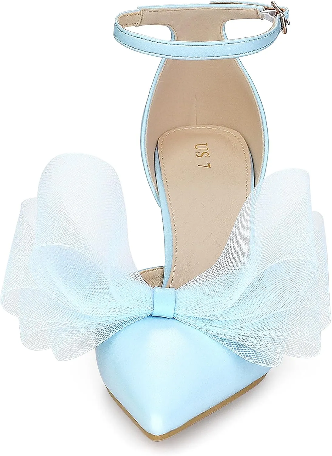 Allegra K Women's Bow Tie Ankle Strap Stiletto High Heels Pumps