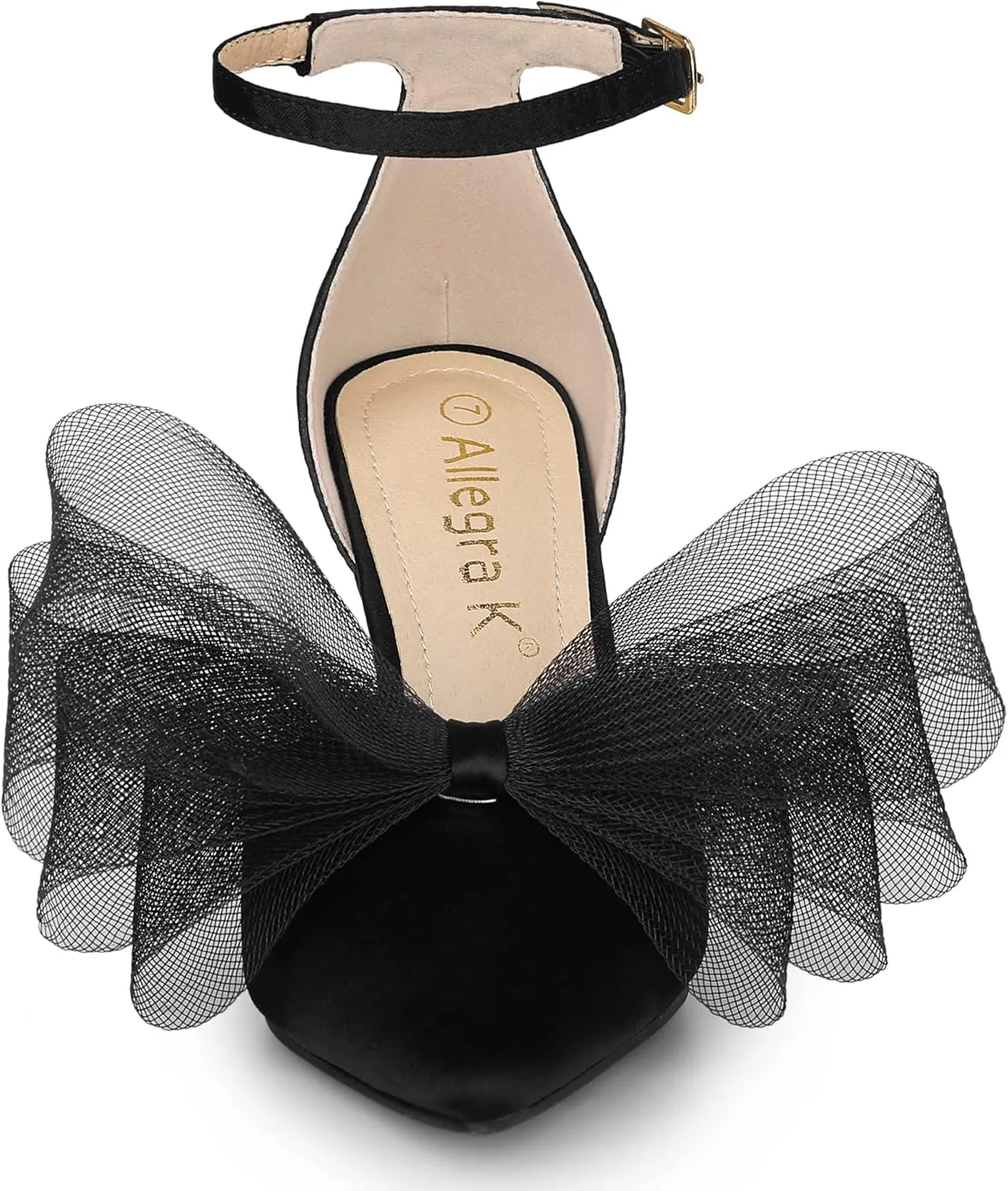 Allegra K Women's Bow Tie Ankle Strap Stiletto High Heels Pumps