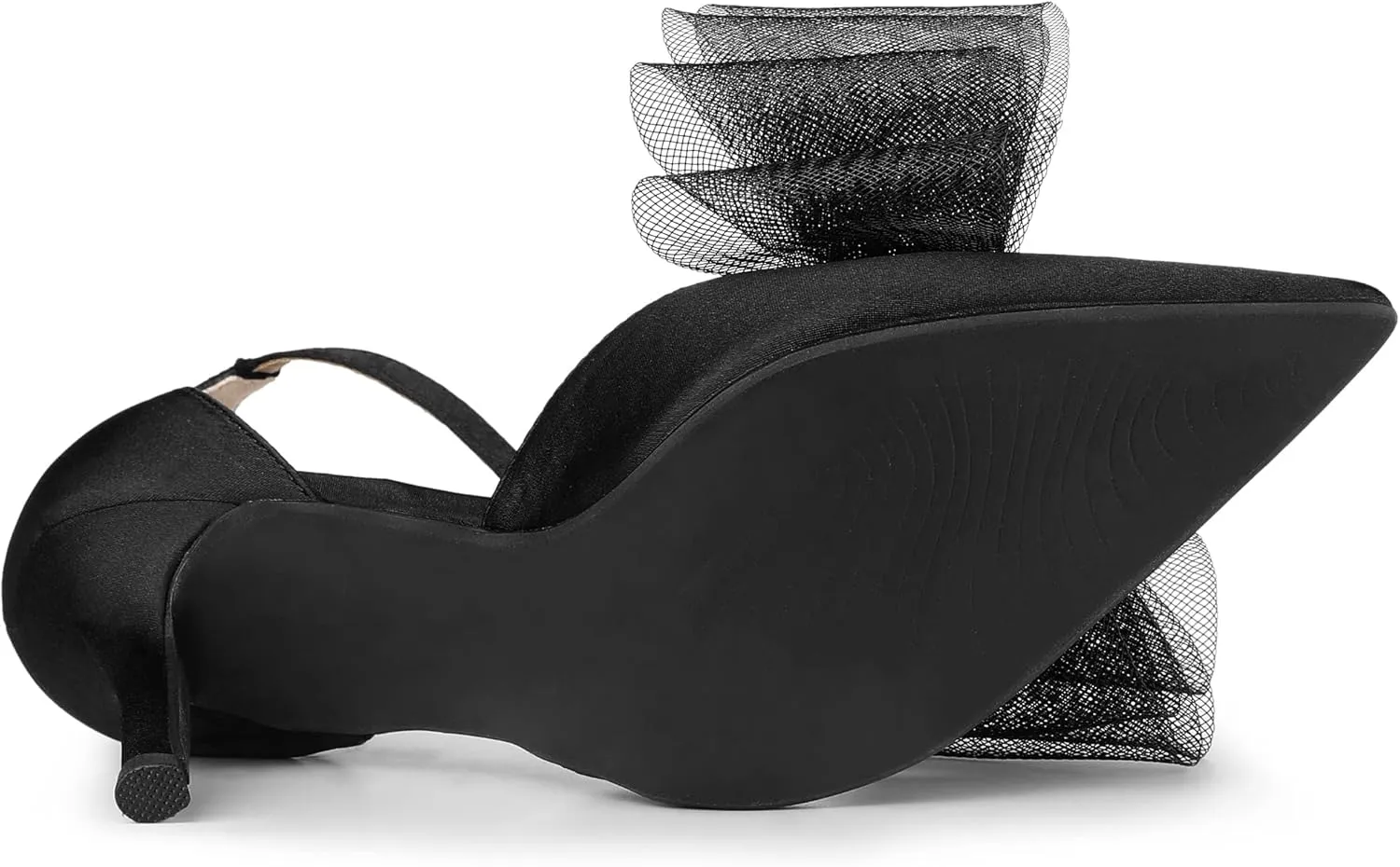 Allegra K Women's Bow Tie Ankle Strap Stiletto High Heels Pumps