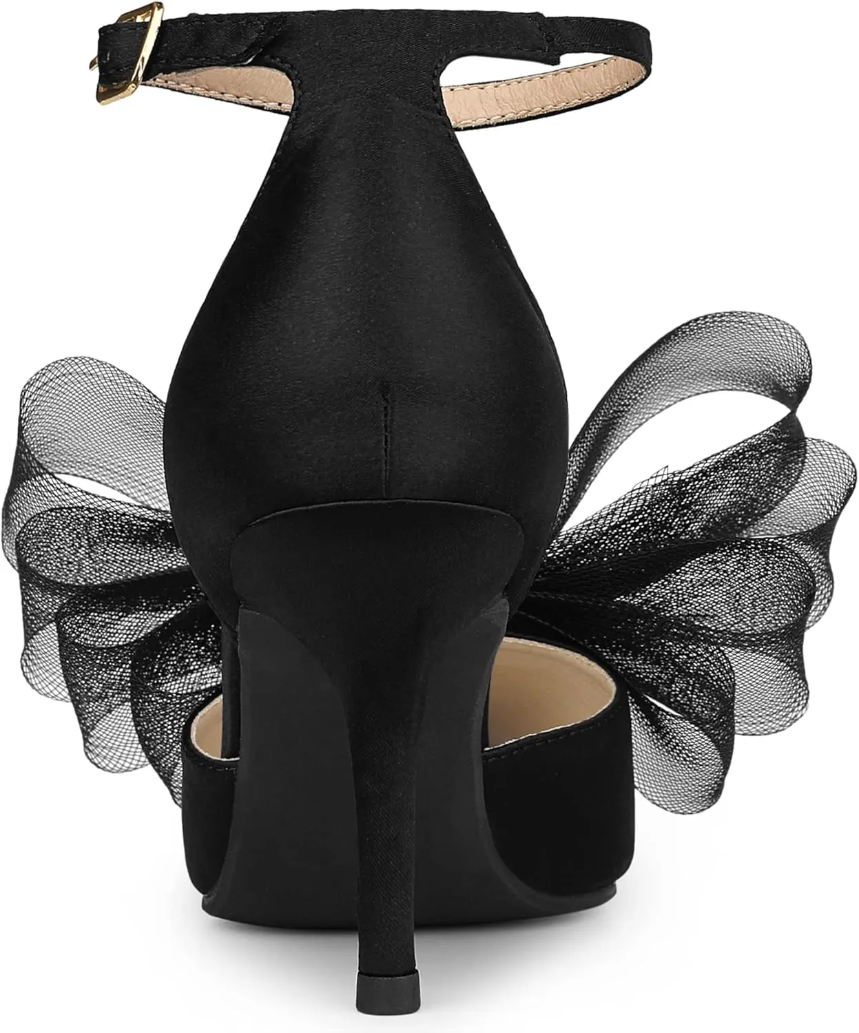 Allegra K Women's Bow Tie Ankle Strap Stiletto High Heels Pumps