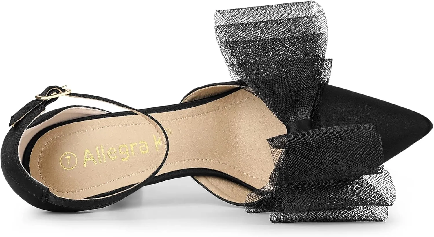 Allegra K Women's Bow Tie Ankle Strap Stiletto High Heels Pumps