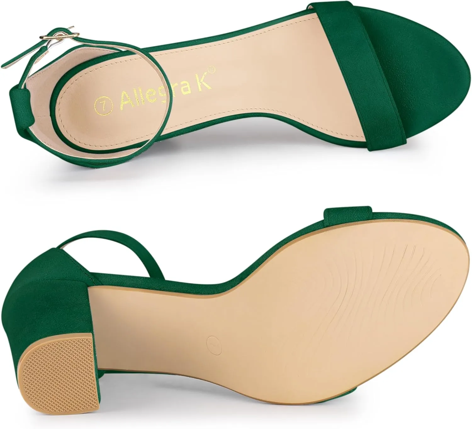 Allegra K Women's Buckle Ankle Strap High Chunky Heels Sandals