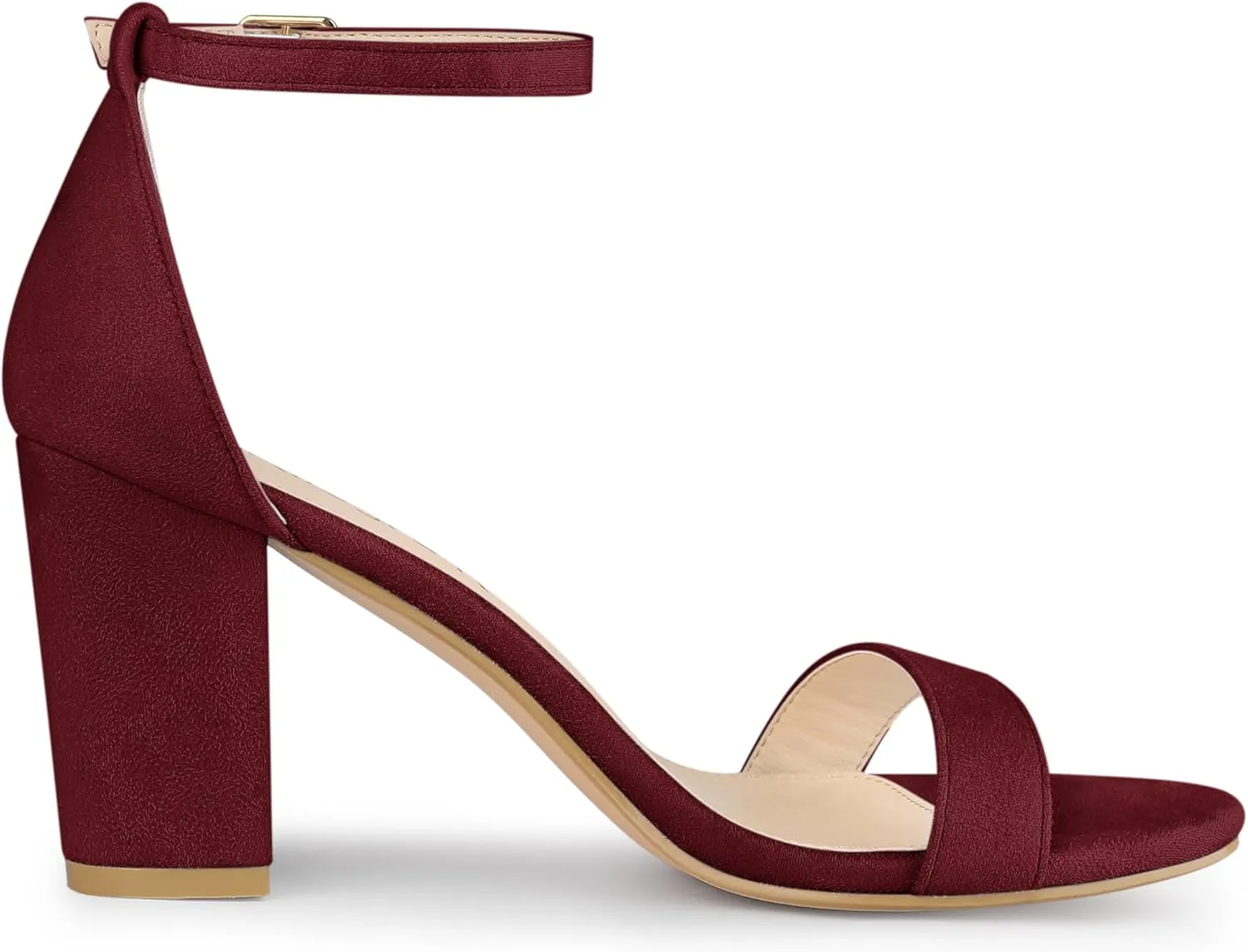 Allegra K Women's Buckle Ankle Strap High Chunky Heels Sandals