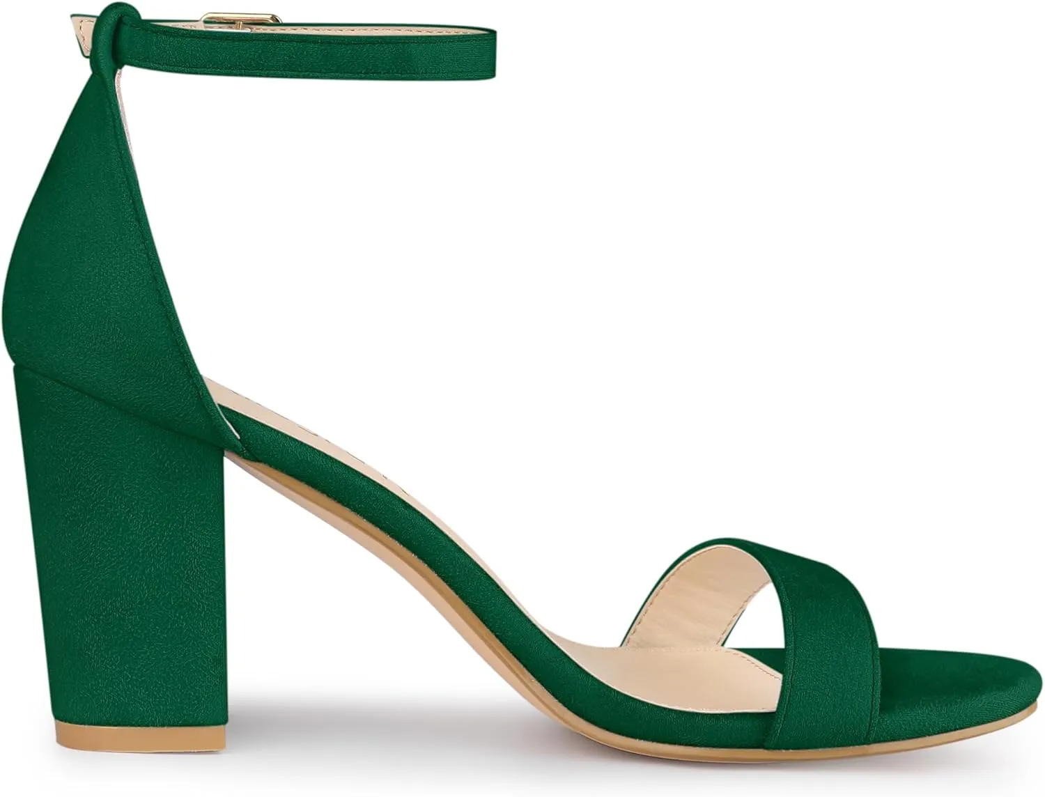 Allegra K Women's Buckle Ankle Strap High Chunky Heels Sandals