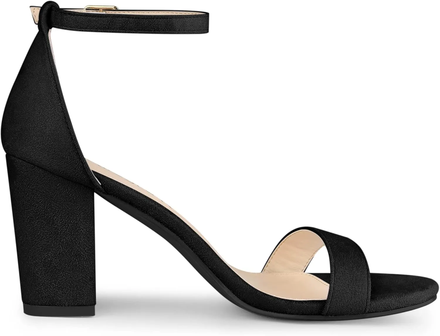 Allegra K Women's Buckle Ankle Strap High Chunky Heels Sandals