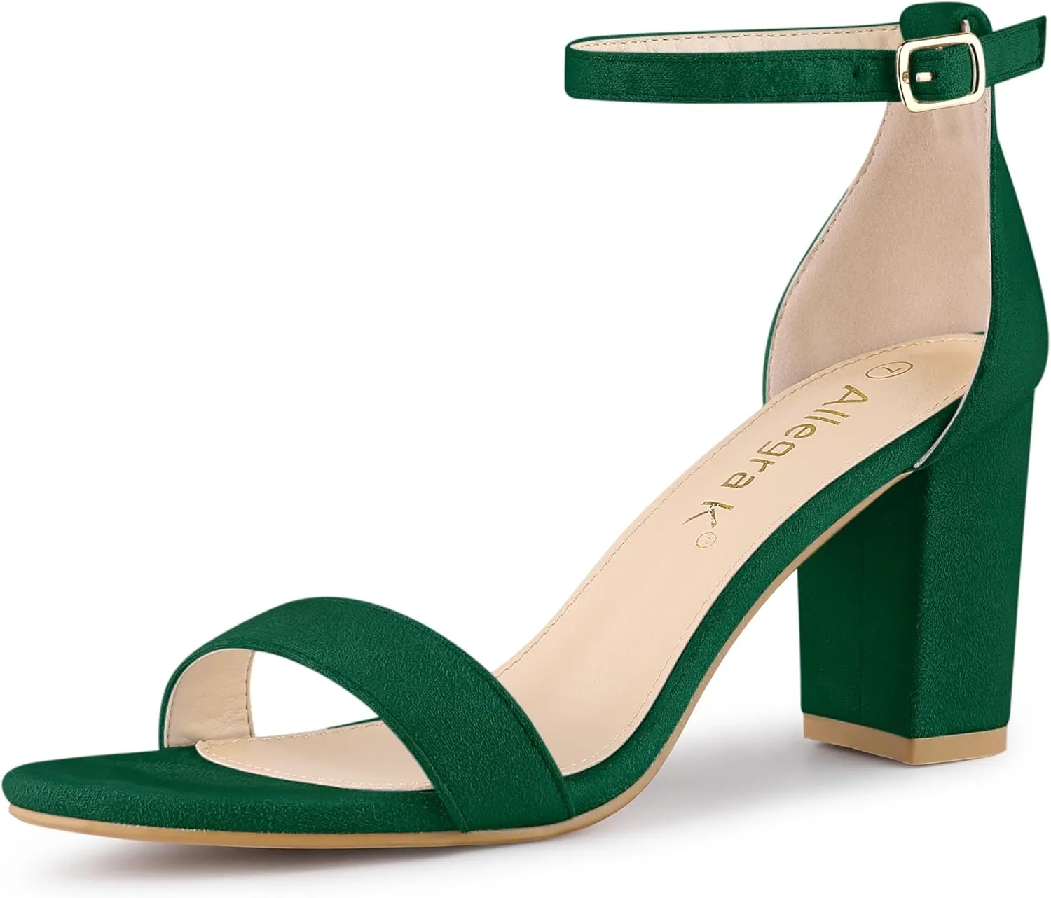 Allegra K Women's Buckle Ankle Strap High Chunky Heels Sandals