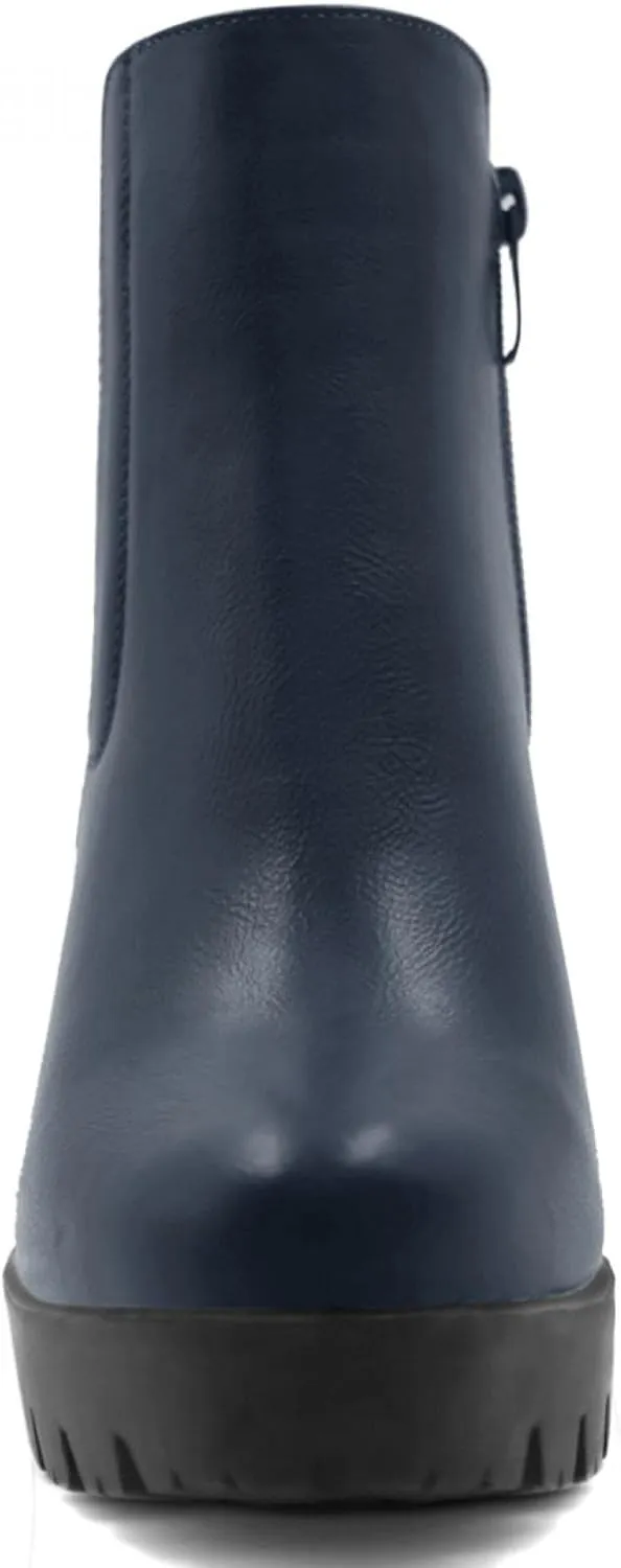 Allegra K Women's Chunky High Heel Platform Ankle Boots