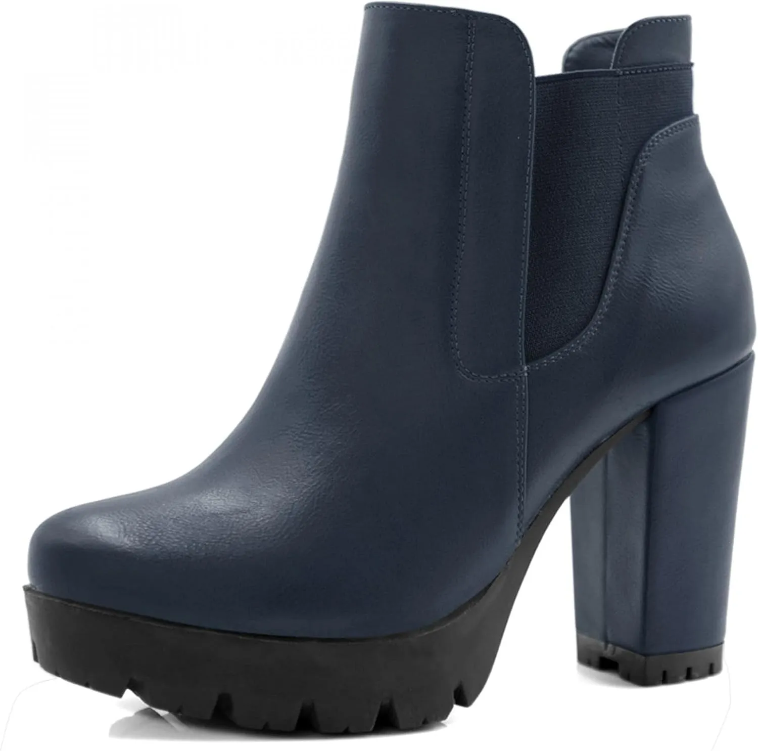 Allegra K Women's Chunky High Heel Platform Ankle Boots