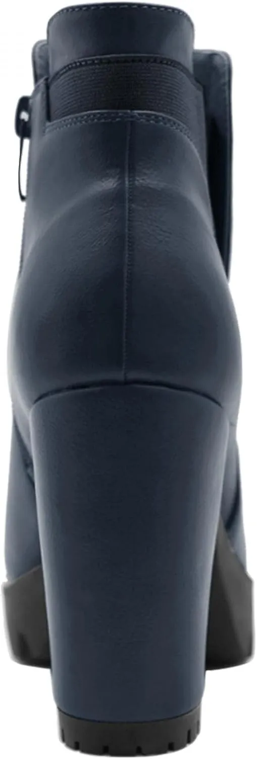Allegra K Women's Chunky High Heel Platform Ankle Boots