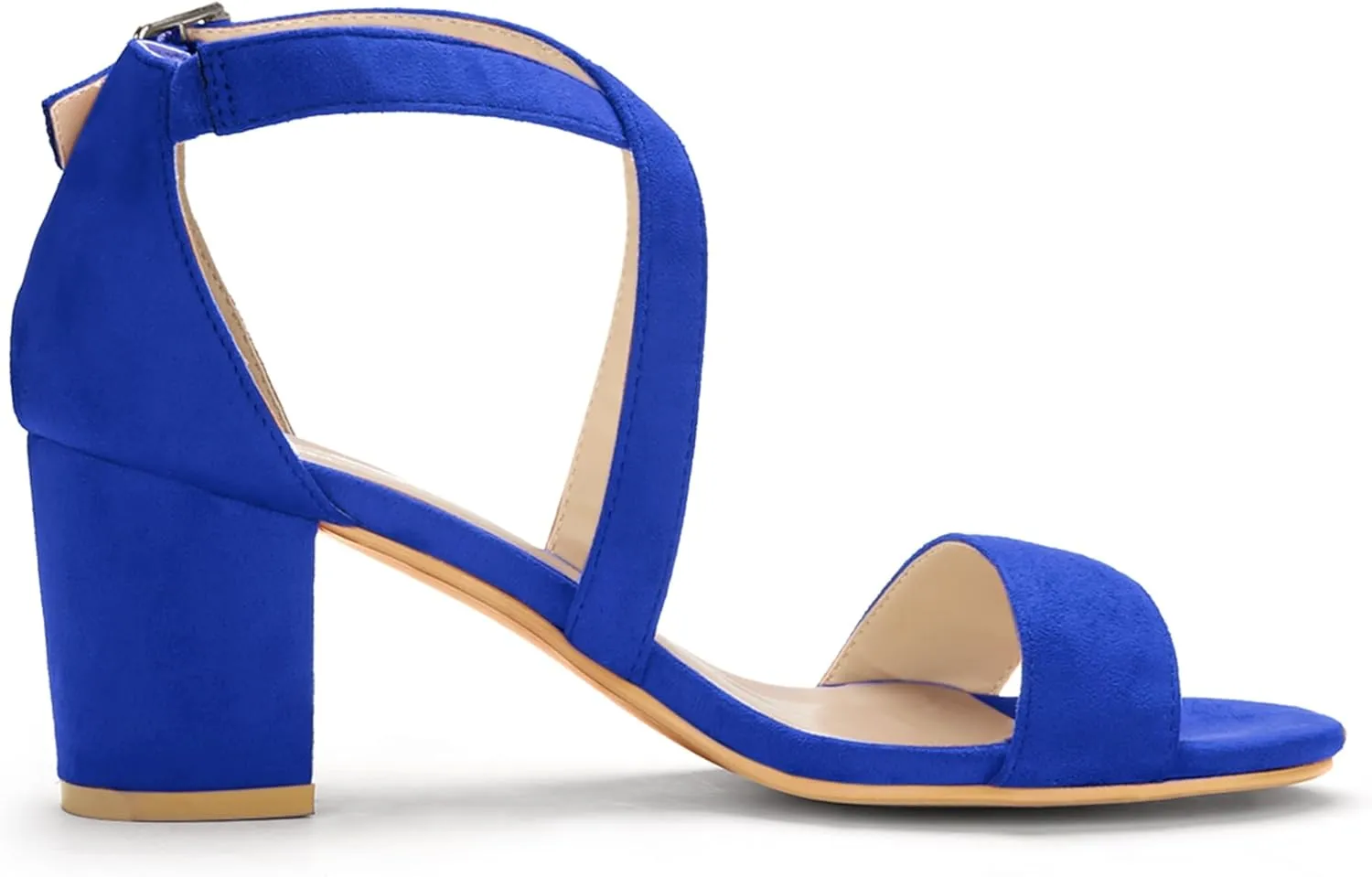 Allegra K Women's Crisscross Ankle Strap Block Heel Sandals