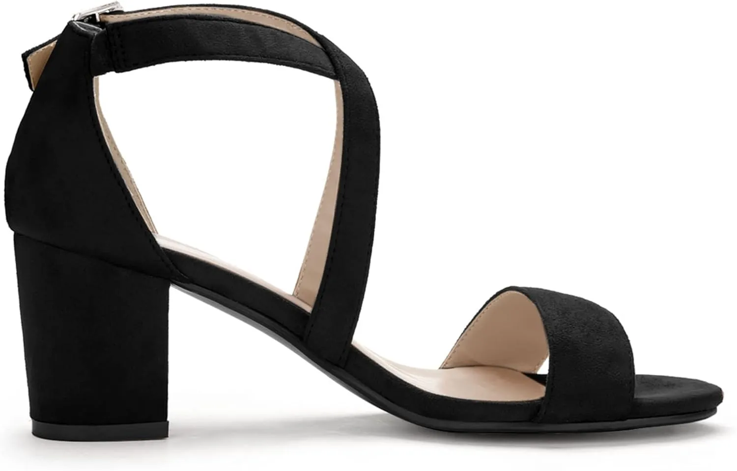 Allegra K Women's Crisscross Ankle Strap Block Heel Sandals