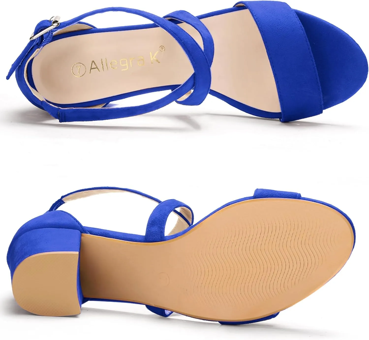 Allegra K Women's Crisscross Ankle Strap Block Heel Sandals