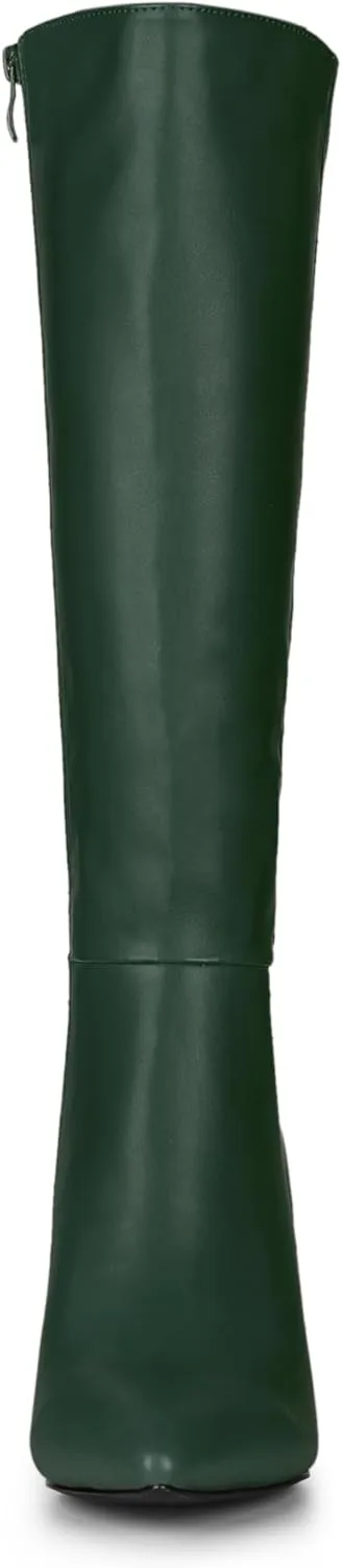 Allegra K Women's High Heels Pointed Toe Stiletto Heel Knee High Boots