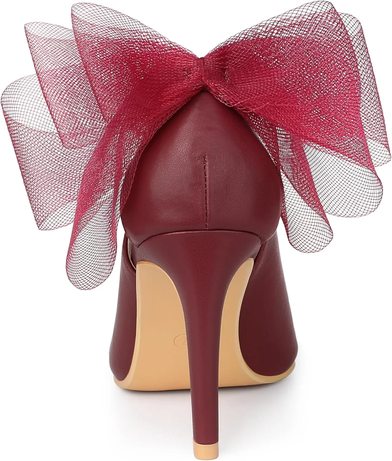 Allegra K Women's Mesh Bow Pointed Toe Stiletto High Heels Pumps