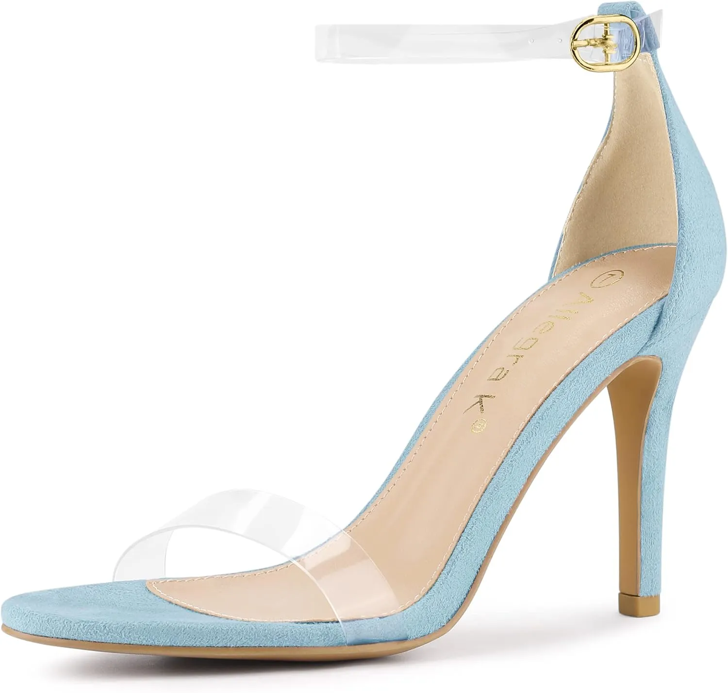 Allegra K Women's Open Toe Clear Ankle Strap Stiletto Heel Sandals