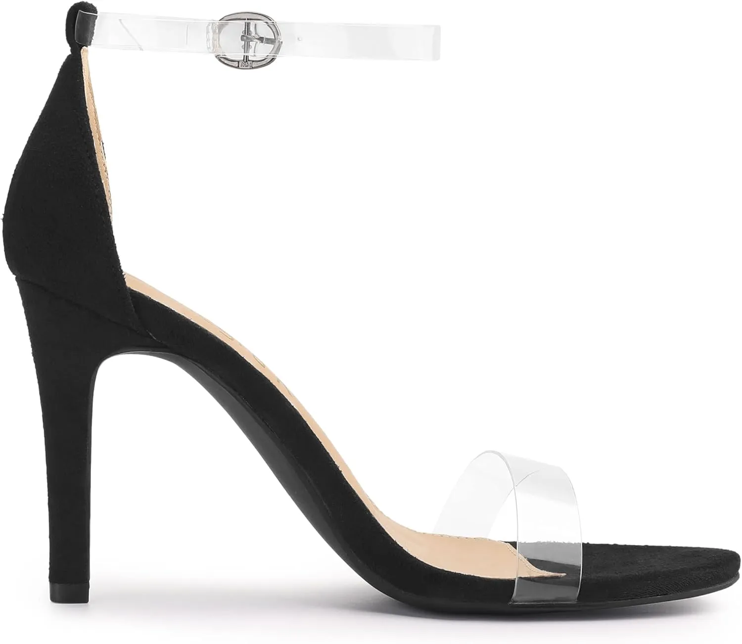 Allegra K Women's Open Toe Clear Ankle Strap Stiletto Heel Sandals