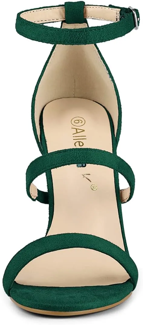 Allegra K Women's Open Toe Triple Straps Stiletto High Heel Sandals