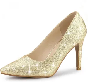 Allegra K Women's Party Glitter Stiletto High Heels Pumps