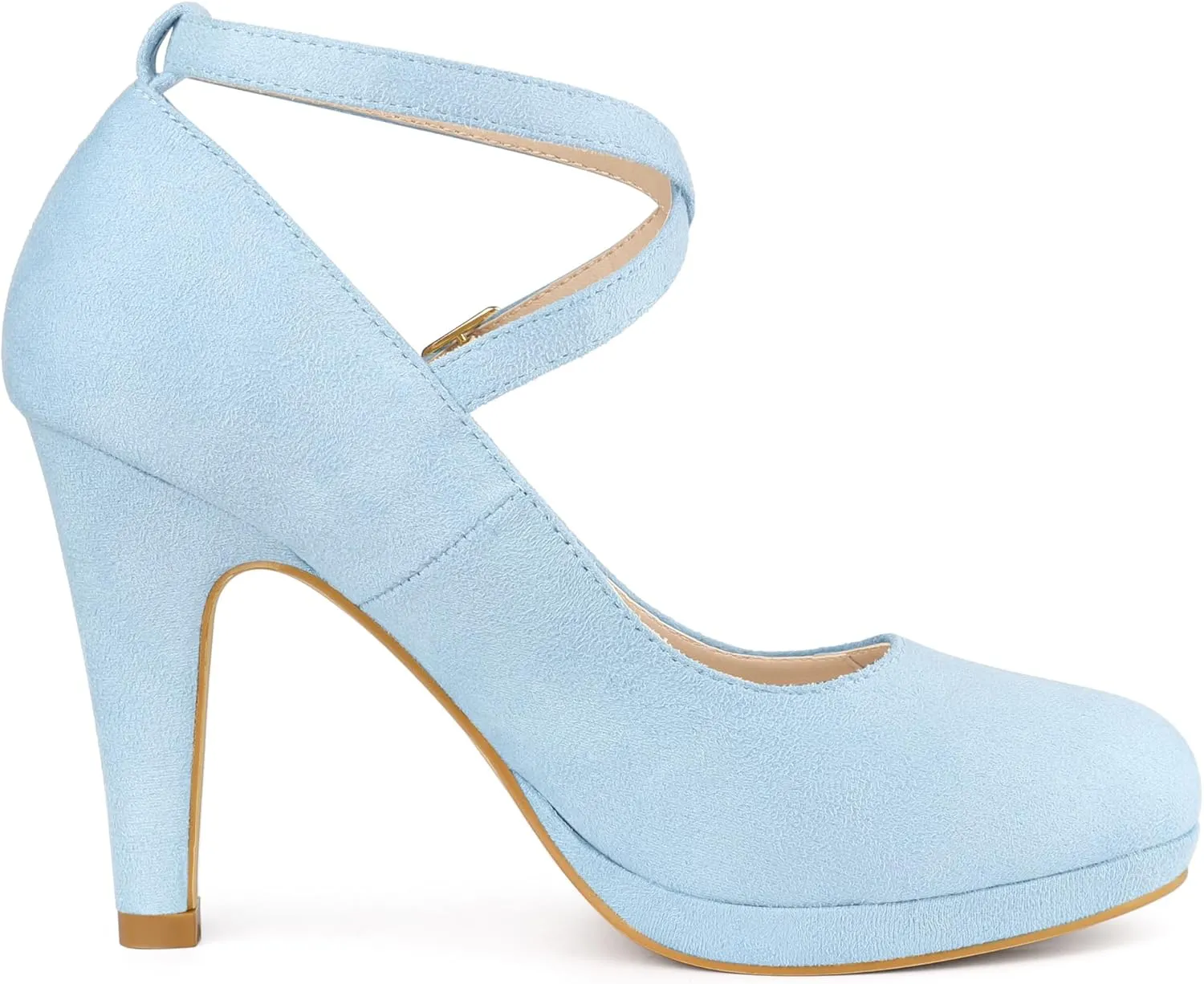 Allegra K Women's Platform Cross Strap Stiletto Heels Mary Jane Pumps