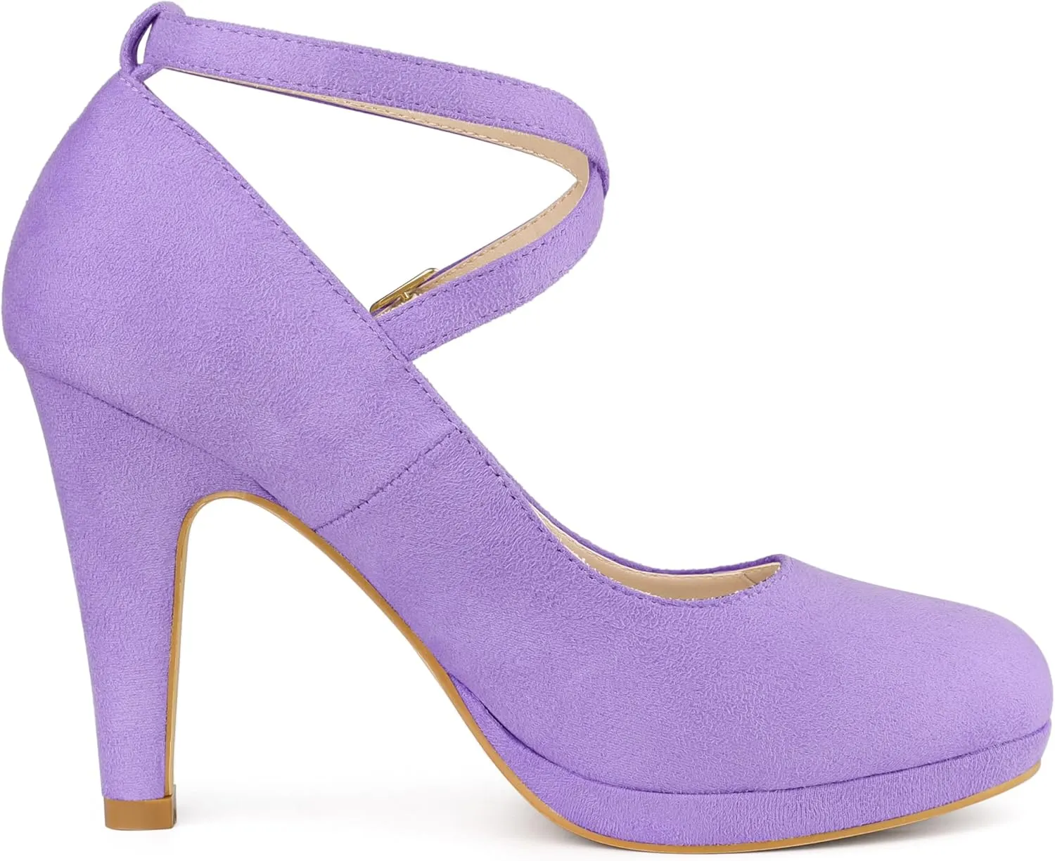 Allegra K Women's Platform Cross Strap Stiletto Heels Mary Jane Pumps