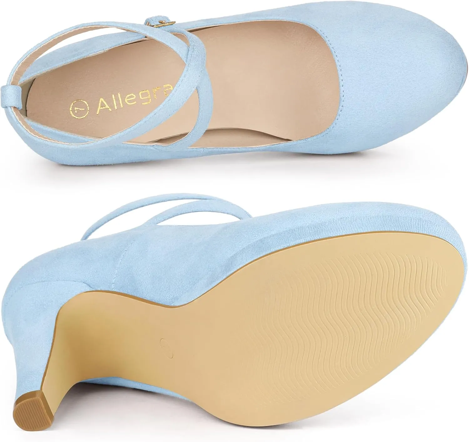 Allegra K Women's Platform Cross Strap Stiletto Heels Mary Jane Pumps