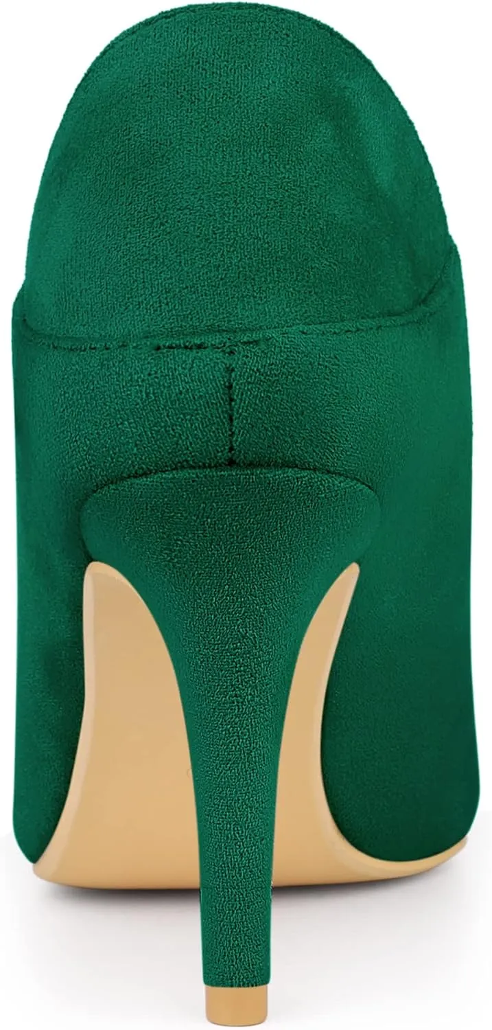 Allegra K Women's Pointed Toe Rhinestones Pull on Stiletto Heel Ankle Booties