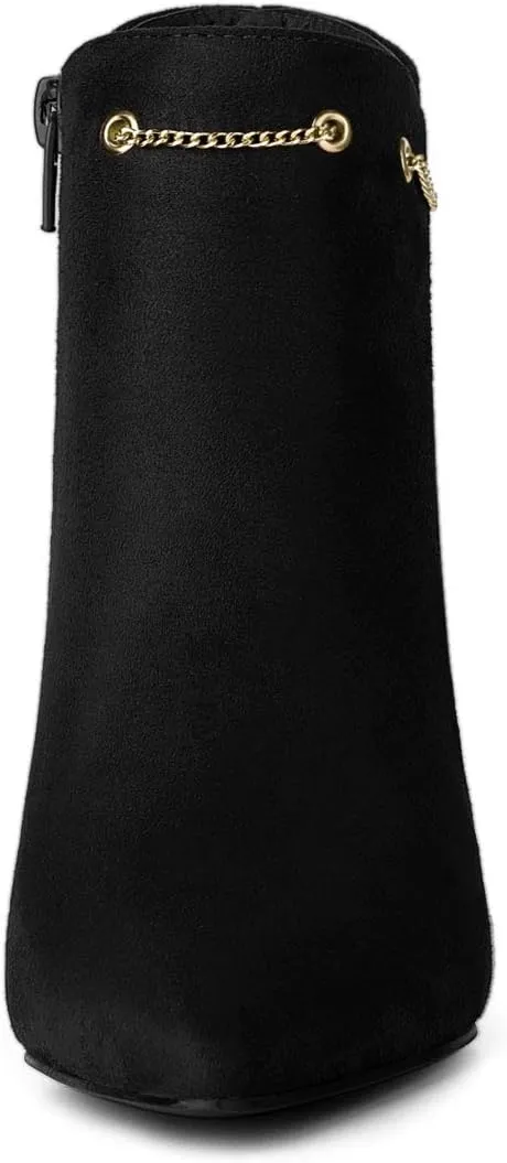 Allegra K Women's Pointed Toe Side Zip Stiletto Heel Ankle Booties