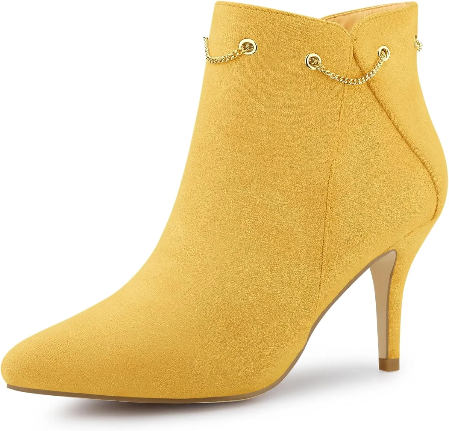 Allegra K Women's Pointed Toe Side Zip Stiletto Heel Ankle Booties