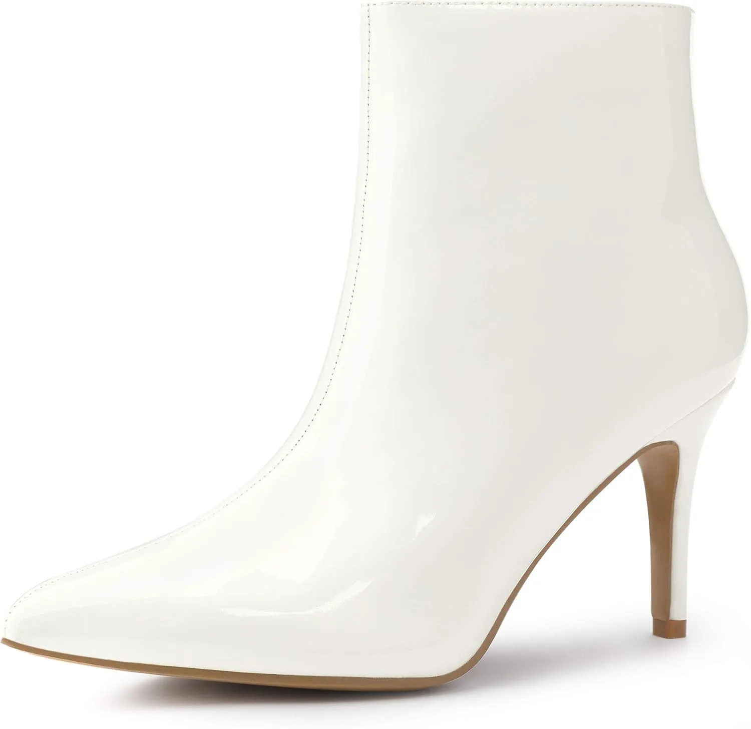 Allegra K Women's Pointed Toe Stiletto Heel Ankle Heeled Boots